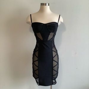 🖤Fashion Nova Mesh Cutout Little Black Dress